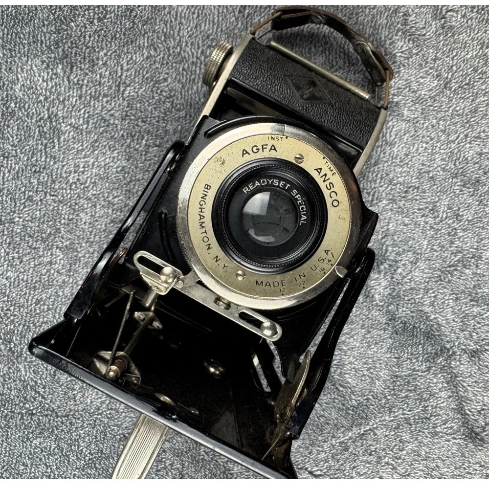 Agfa Ansco Readyset Special Folding Bellows Camera Vintage 1930s Black PD-16